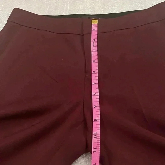 [US6]Icone Women Burgundy Rayon Blend Dress  Pant Split-hem straight-leg pant - Picture 11 of 11
